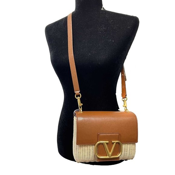 Valentino Garavani - NEW Stud Sign Wicker Shoulder Bag w/ Removable Strap - Picture 10 of 16